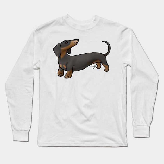 Dog - Dachshund - Black and Tan Long Sleeve T-Shirt by Jen's Dogs Custom Gifts and Designs